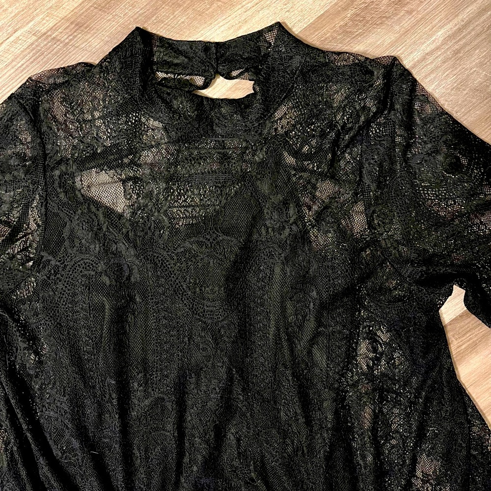 Mock Neck Lace Tunic